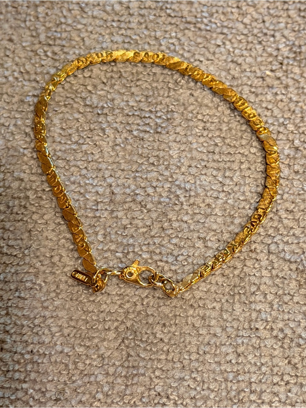Vintage Monet Gold Textured Love Bracelet